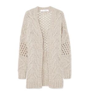 🆕 [I R O] “Air” Beige Cable Knit Wool Blend Long Cardigan Sz: S